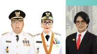 Foto ki-ka: Bupati Minahasa Robby Dondokambey, Wakil Bupati Minahasa Vanda Sarundajang serta Sekretaris Daerah Kabupaten Minahasa Dr. Lynda D. Watania (ist)